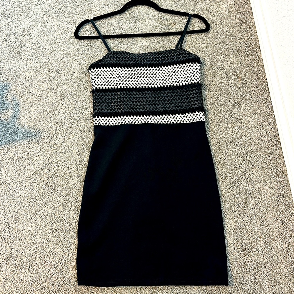 Detailed Black Cocktail Dress